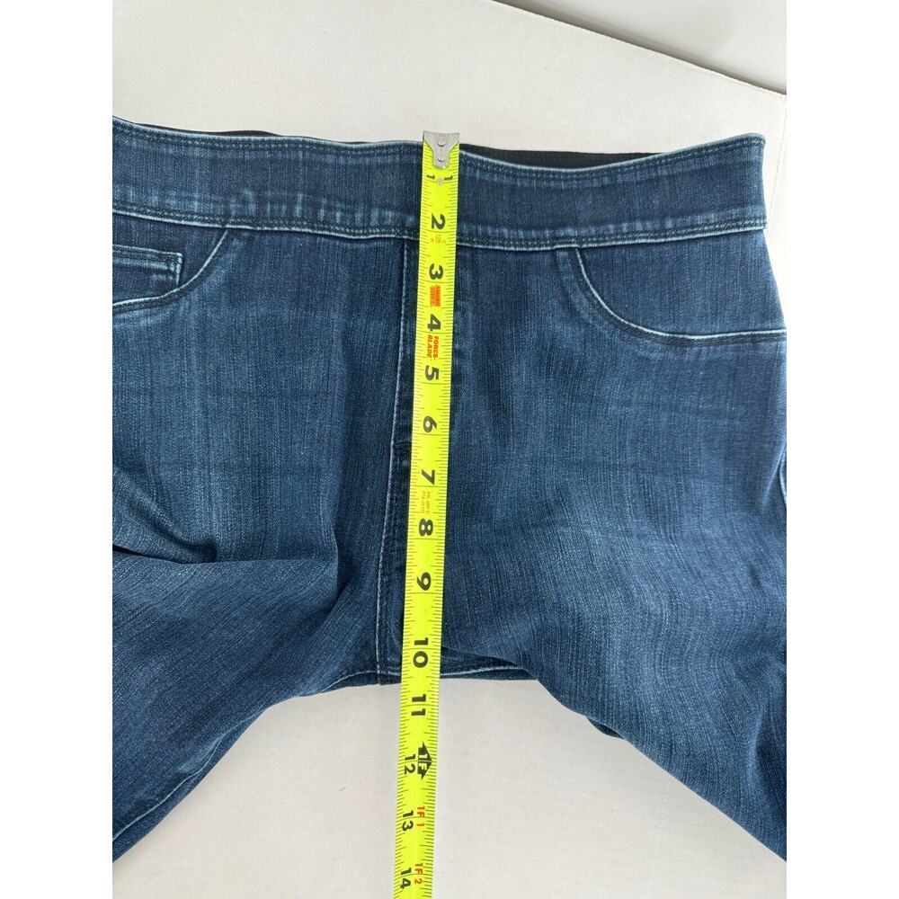 Soft Surroundings Size PM Denim Pull On Relaxed Straight Jeans Dark Slimming​​ - Picture 12 of 15